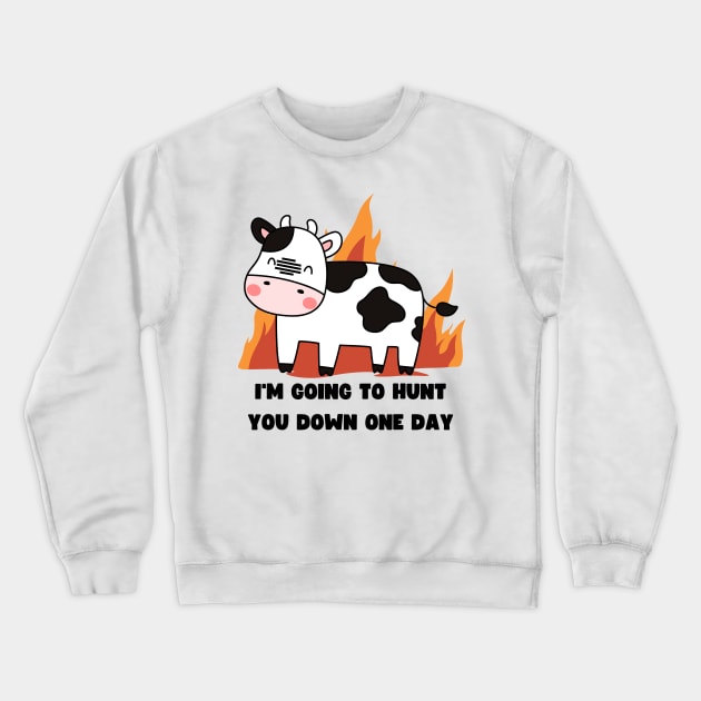Offensive Cute Cow Funny Vegan Crewneck Sweatshirt by veganspace